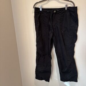 COLUMBIA Womens Size Medium Black Cropped Capri Pants Cotton Nylon Blend